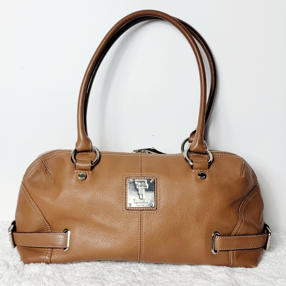 Tignanello Genuine Leather Tan Satchel Bag - Picture 6 of 13